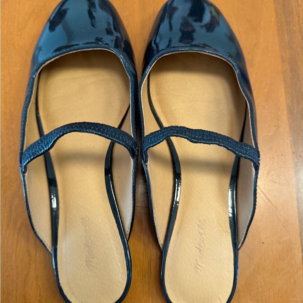 Madewell Navy Patent Mary Jane Flats